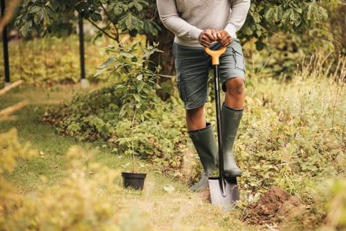 Fiskars Solid Gartenspaten, spitz, 116,6 cm, schwarz/orange