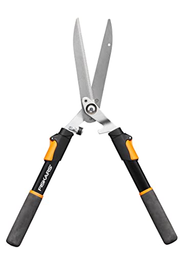 Fiskars Teleskop-Heckenschere HS13 mit SoftGrip-Griffen, 63–83 cm, Schwarz/Orange