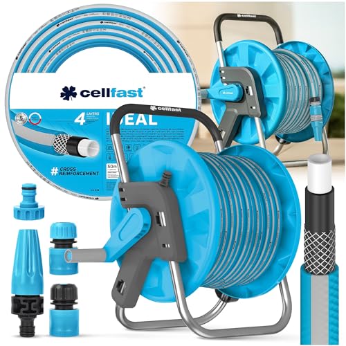 50 Meter Gartenschlauch mit Schlauchaufroller und Zubehör für den Garten