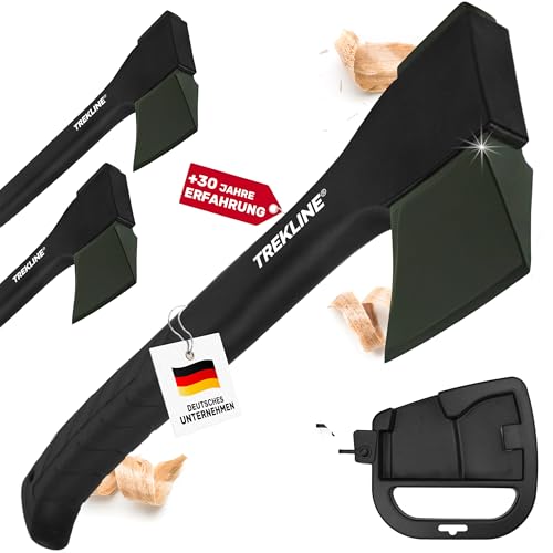 TREKLINE Spaltaxt mit ErgoFiber Griff und MilitaryCast Klinge, inklusive Schutz und Antihaftbeschichtung, 45 cm und 0,9 kg