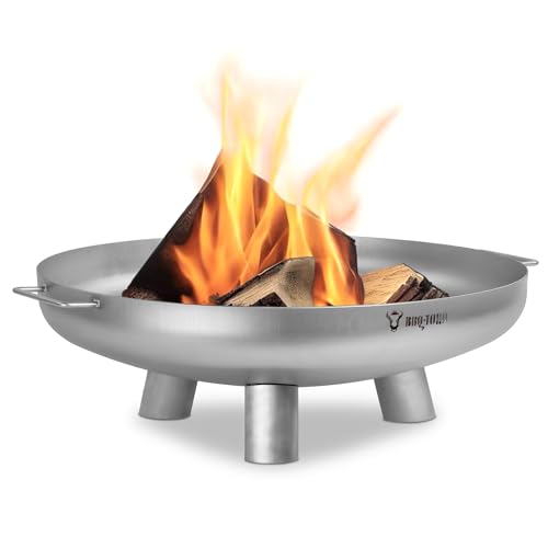 BBQ-Toro Edelstahl-Feuerschale Ø 70 cm mit 3 Standbeinen und 2 Griffen