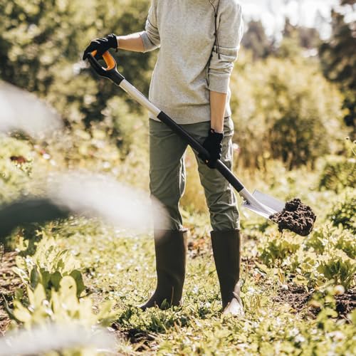Fiskars Xact Gärtnerspaten für harte, steinige Böden, 120 cm, Schwarz/Orange