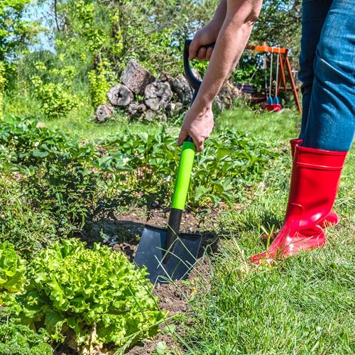 Garronda Gartenspaten aus Metall, 78 cm, Schwarz/Grün, Modell GD-0001