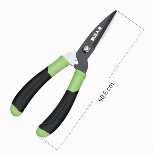 AIRAJ manuelle Heckenschere 40 cm mit SK5-Legierung, gerade Klinge