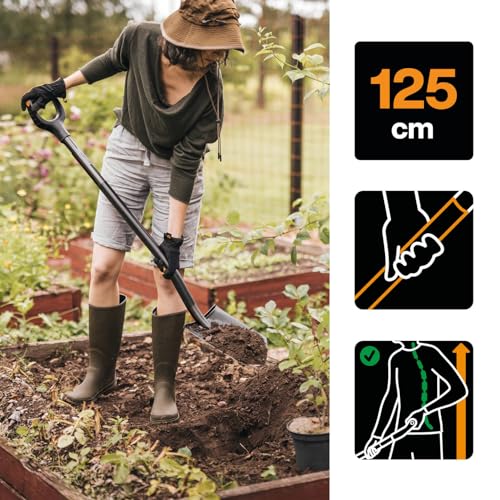 Fiskars Gärtnerspaten, spitz, für harte und steinige Böden, 125 cm