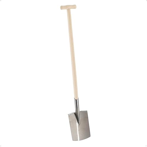 REKORD Gärtnerspaten aus Stahl mit T-Stiel, 116 cm, silber