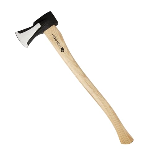 HÖGERT TECHNIK Spaltaxt 2000g mit Hickory-Holzgriff und gehärtetem Stahl für effizientes Holzspalten