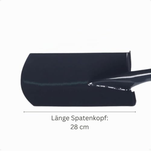 Gärtnerspaten aus Stahl mit Tritt, 85 cm T-Stiel aus Buche, anthrazit