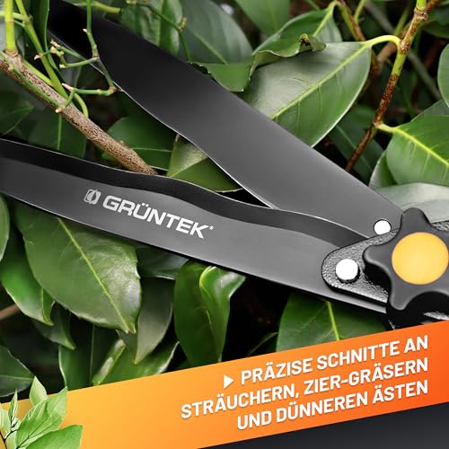 GRÜNTEK HECHT Heckenschere 560 mm mit SK5-Klinge und Teflonbeschichtung