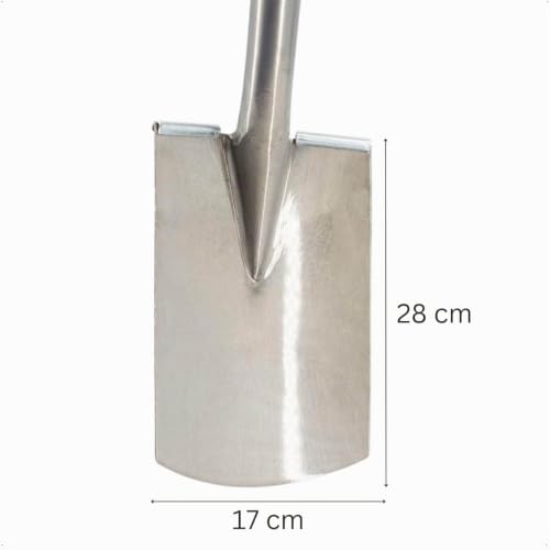 REKORD Gärtnerspaten aus Stahl mit T-Stiel, 116 cm, silber