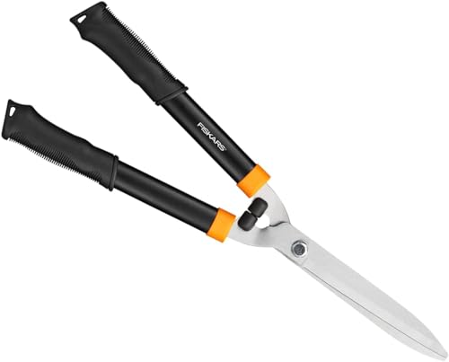 Fiskars Heckenschere HS21 Solid, 59 cm, gehärtete Stahl-Klingen, Schwarz/Orange