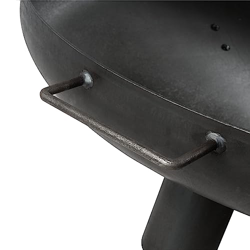 BBQ-Toro Feuerschale Ø 80 cm Schwarz mit 3 Standbeinen und 2 Griffen