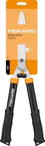 Fiskars Heckenschere HS21 Solid, 59 cm, gehärtete Stahl-Klingen, Schwarz/Orange