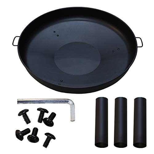 Herrselsam Feuerschale Ø 80 cm, schwarze Stahl-Feuerstelle mit 3 abnehmbaren Füßen