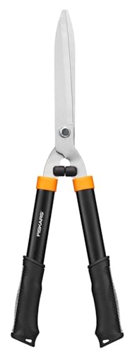 Fiskars Heckenschere HS21 Solid, 59 cm, gehärtete Stahl-Klingen, Schwarz/Orange