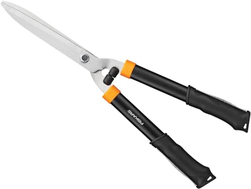Fiskars Heckenschere HS21 Solid, 59 cm, gehärtete Stahl-Klingen, Schwarz/Orange
