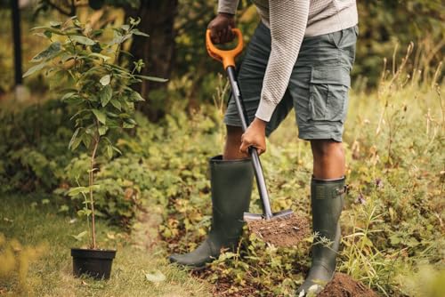 Fiskars Solid Gartenspaten, spitz, 116,6 cm, schwarz/orange