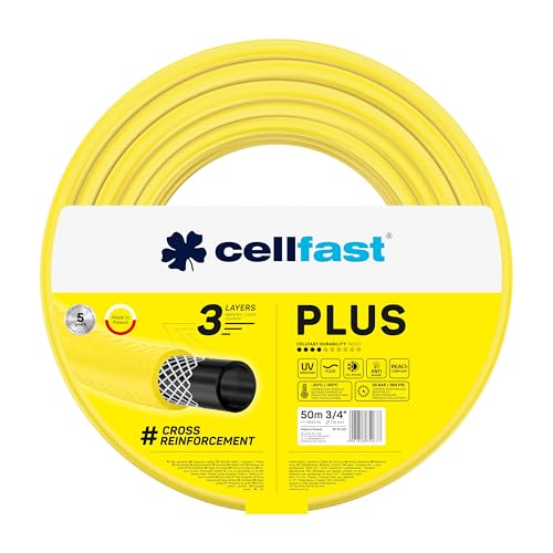 CELLFAST 3/4 Zoll Gartenschlauch mit 3 Lagen für robuste Bewässerung bis 50 Meter
