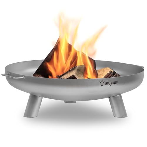 BBQ-Toro Edelstahl Feuerschale Ø 80 cm mit 3 Standbeinen und 2 Griffen