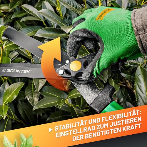 GRÜNTEK HECHT Heckenschere 560 mm mit SK5-Klinge und Teflonbeschichtung