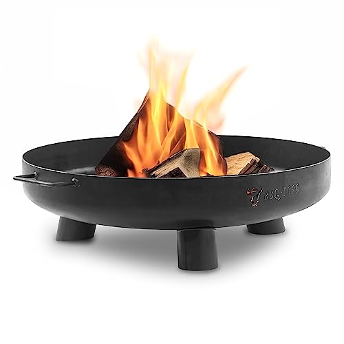 BBQ-Toro Feuerschale Ø 70 cm aus Stahl, schwarz, mit 3 Standbeinen und 2 Griffen