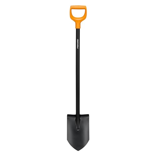 Fiskars Solid Gartenspaten, spitz, 116,6 cm, schwarz/orange
