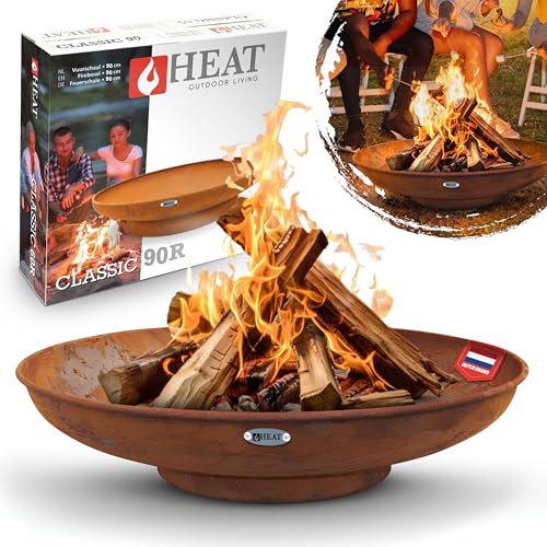 HEAT Outdoor Living Feuerschale rund 90 cm in Rostfarbe aus Stahl