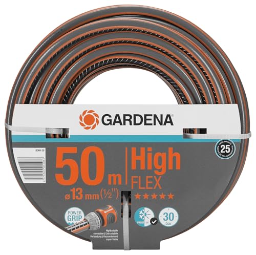 Gardena Comfort HighFLEX Schlauch 13 mm 50 m mit Power-Grip-Profil und 30 bar Berstdruck in Grau/Orange