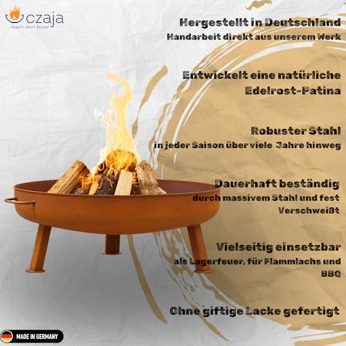 Czaja Feuerschale Bonn Ø 80 cm aus Stahl, 2,5 mm, ohne Wasserablaufbohrung