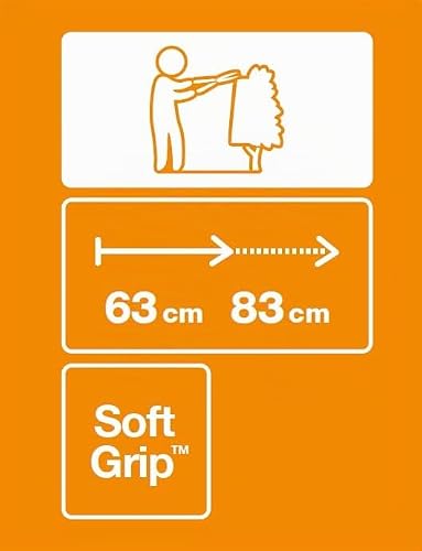 Fiskars Teleskop-Heckenschere HS13 mit SoftGrip-Griffen, 63–83 cm, Schwarz/Orange