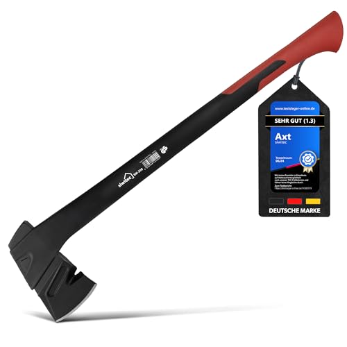 siwitec Axt SN-200 mit Klingenschutz, Spaltaxt mit 2000 Gramm Kopfgewicht und C45 Carbon Klinge