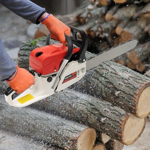 Benzin-Kettensäge mit 52CC Motor für effizientes Holzschneiden und umfassendes Zubehör